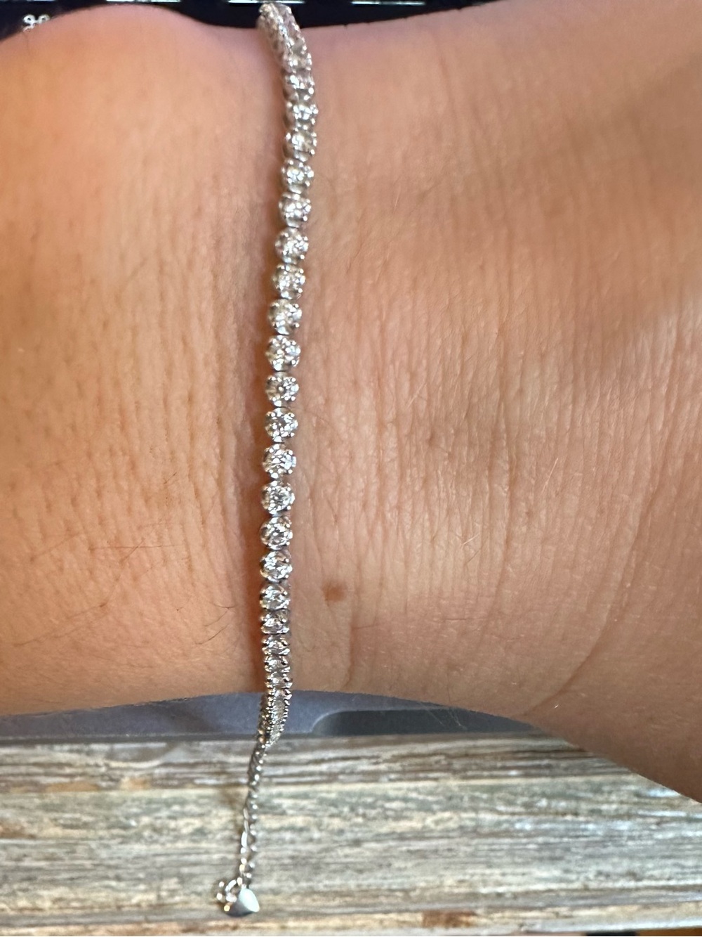 Ring Concierge Silver Half Tennis Bracelet NATURAL Diamonds - Picture 2 of 5